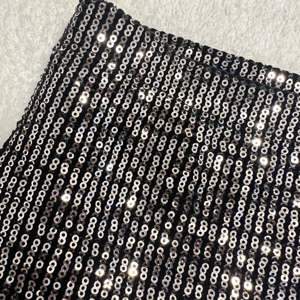 Chocolate Black Sequin Mini Skirt - Picture 2 of 5